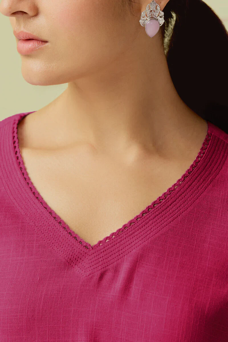 Surplus: Roza Zara Rose Pink Kurta - Image 4