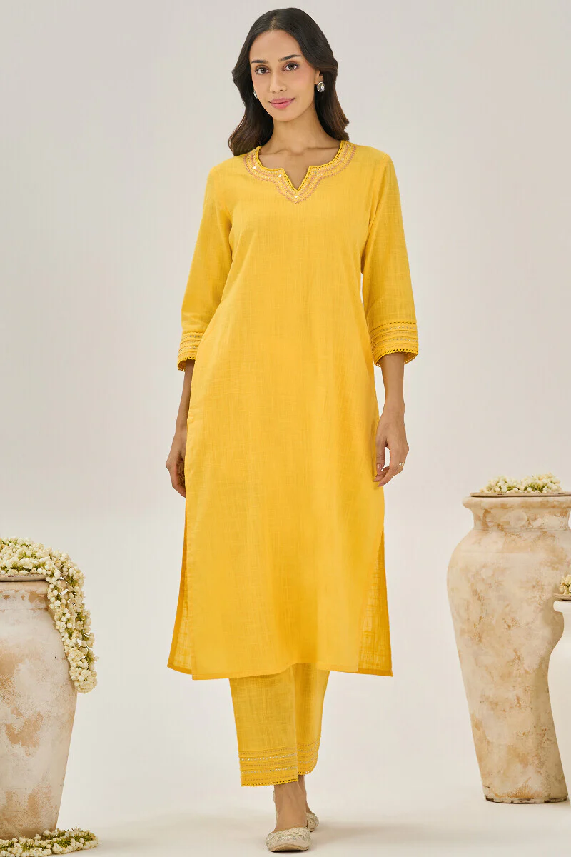 Roza Zara Yellow Narrow Pants - Image 3