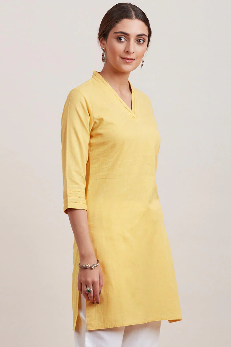 Roza Zara Yellow Short Kurta - Image 3