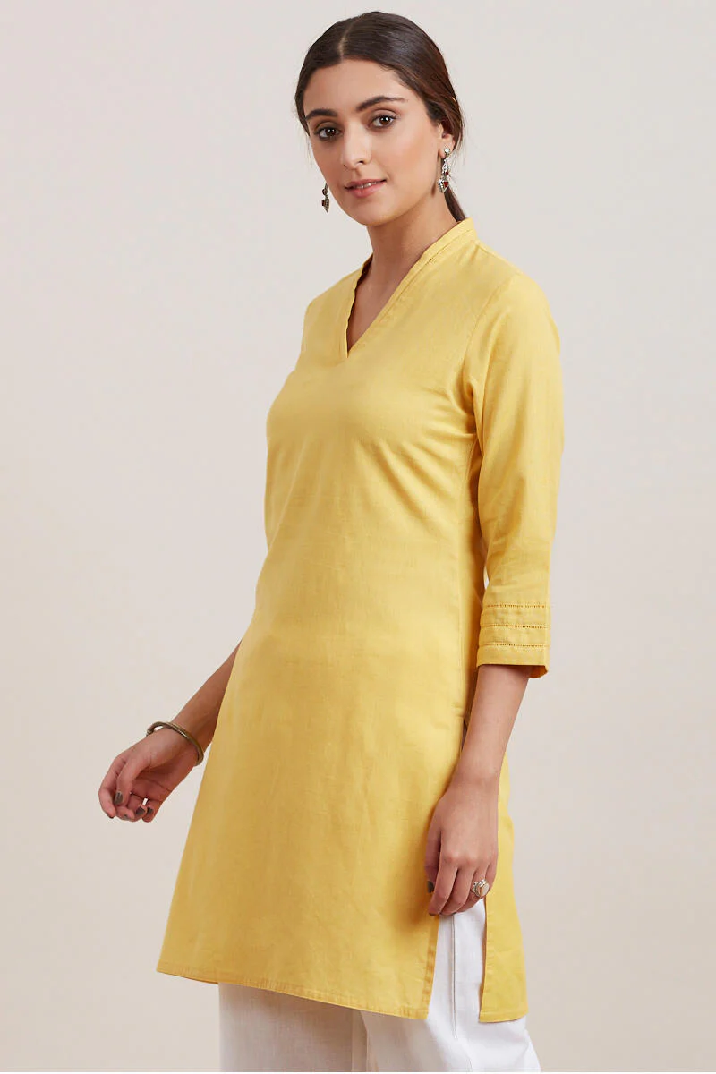 Roza Zara Yellow Short Kurta - Image 4