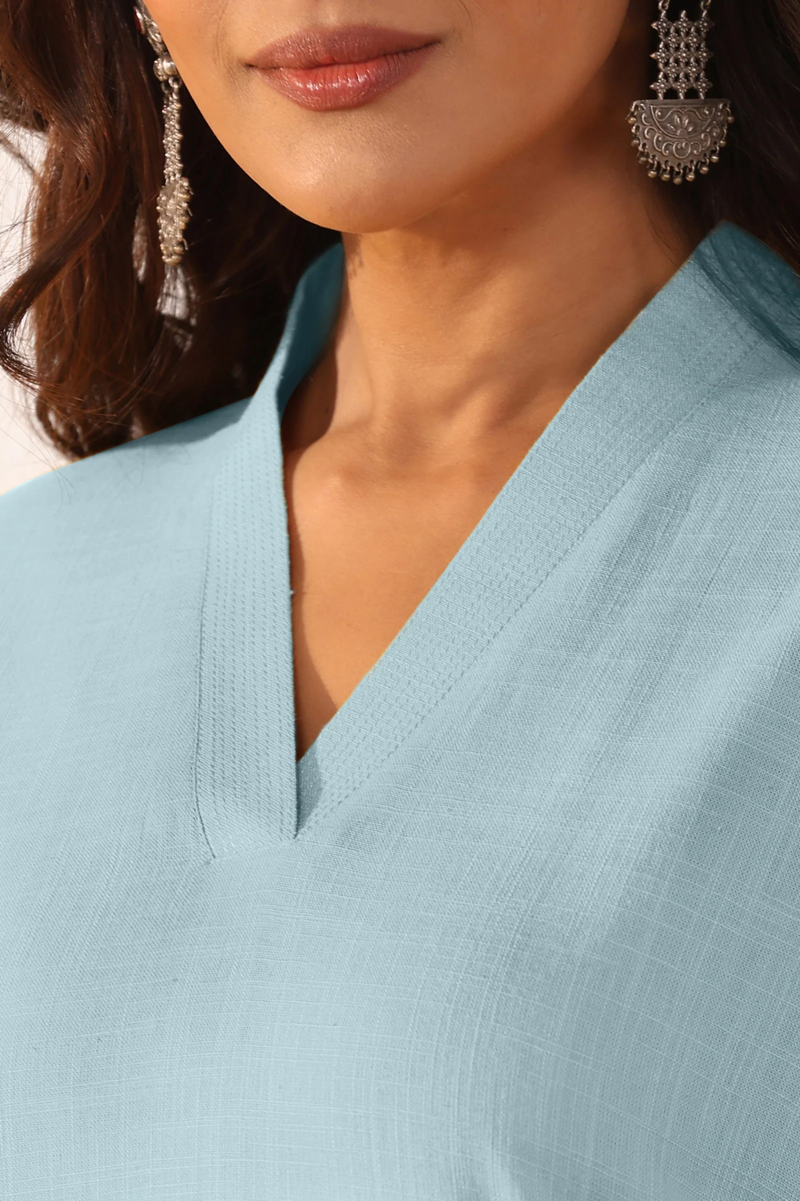 Roza Zehna Blue Kurta - Image 4