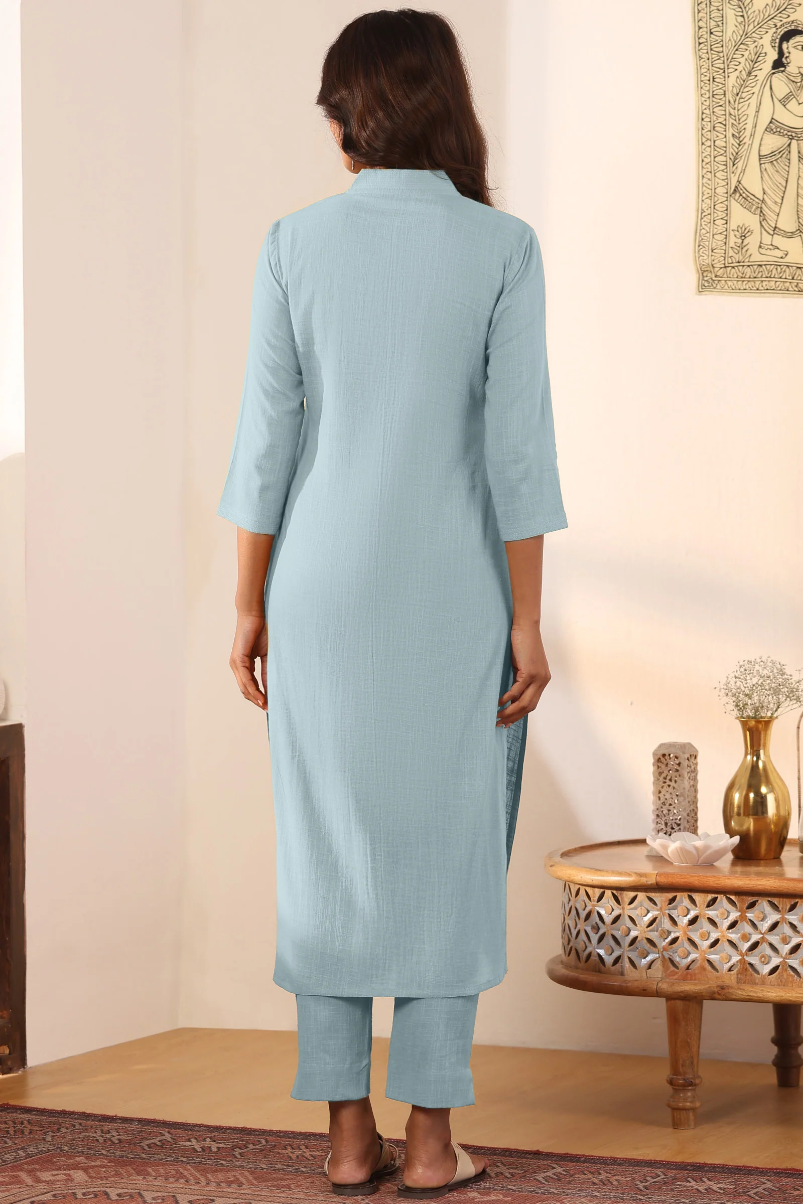 Roza Zehna Blue Kurta - Image 6