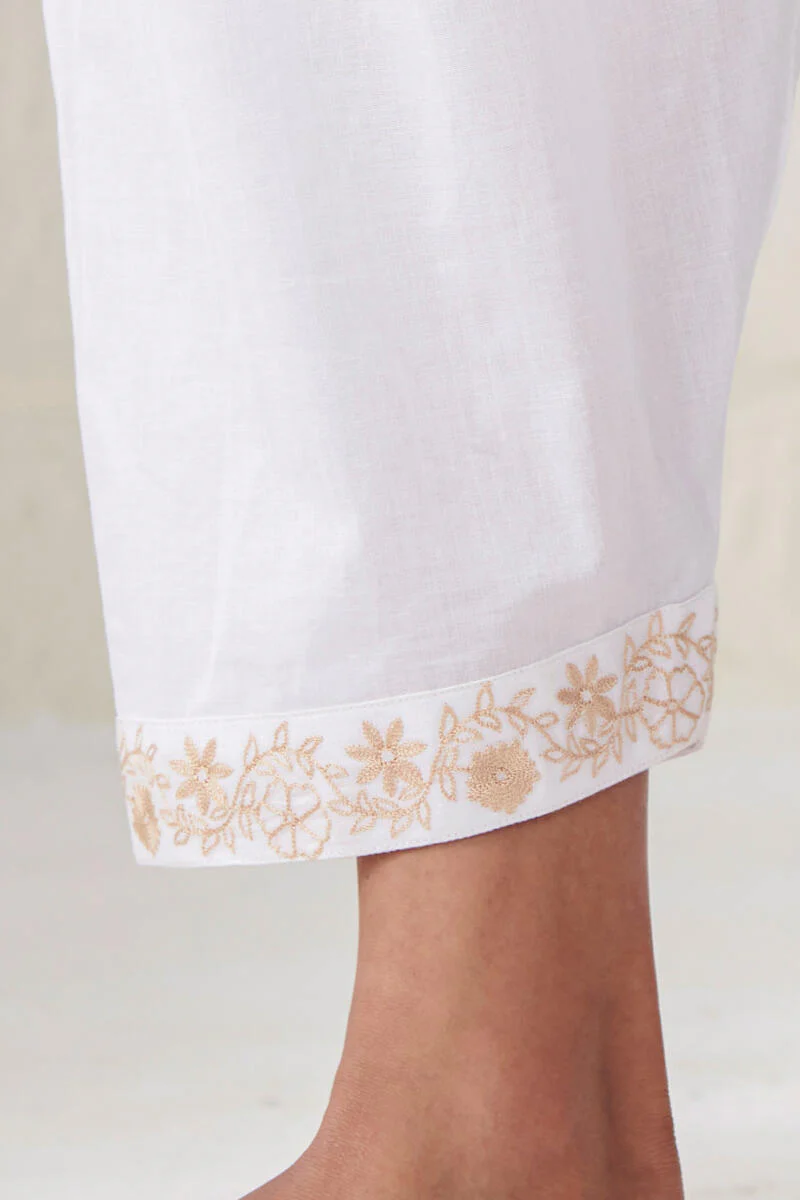 Roza Zeniya White Cotton Salwar - Image 2