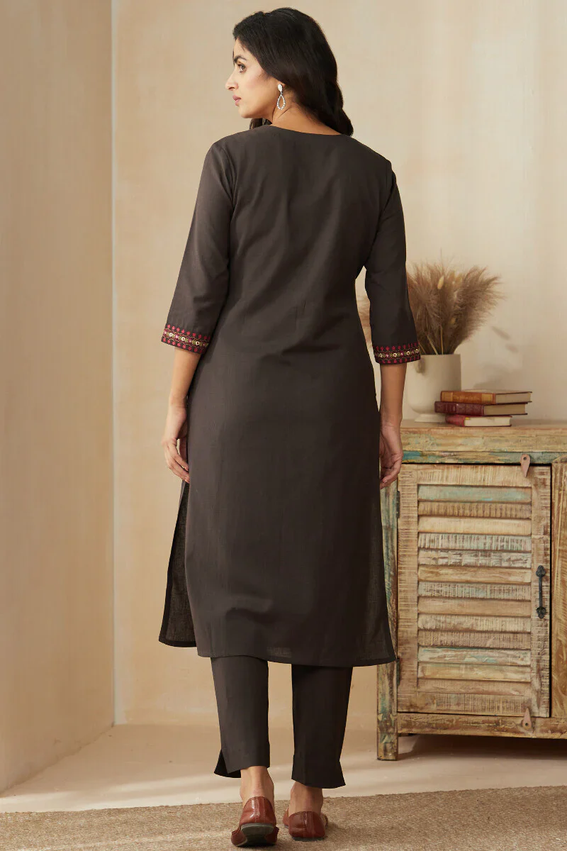 Roza Zoya Brown Kurta - Image 7