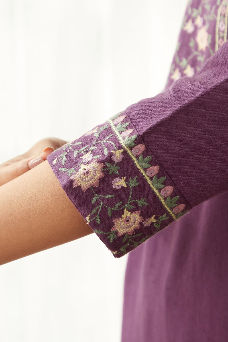 Roza Zoya Dark Purple Kurta - Image 6