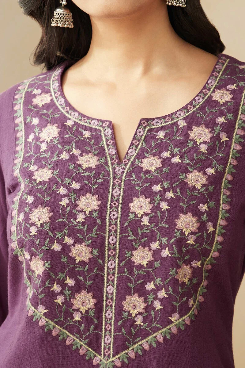 Surplus: Roza Zoya Dark Purple Kurta - Image 5