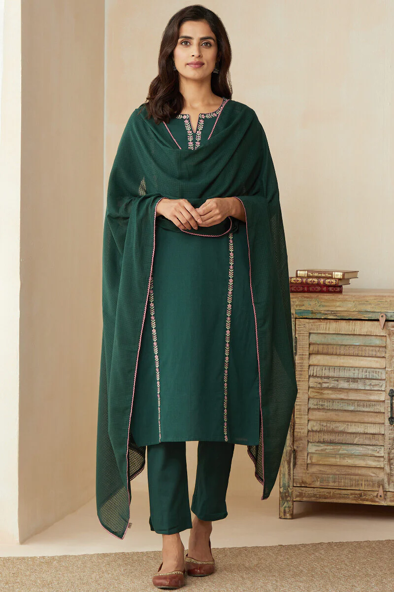 Roza Zoya Green Dupatta - Image 3