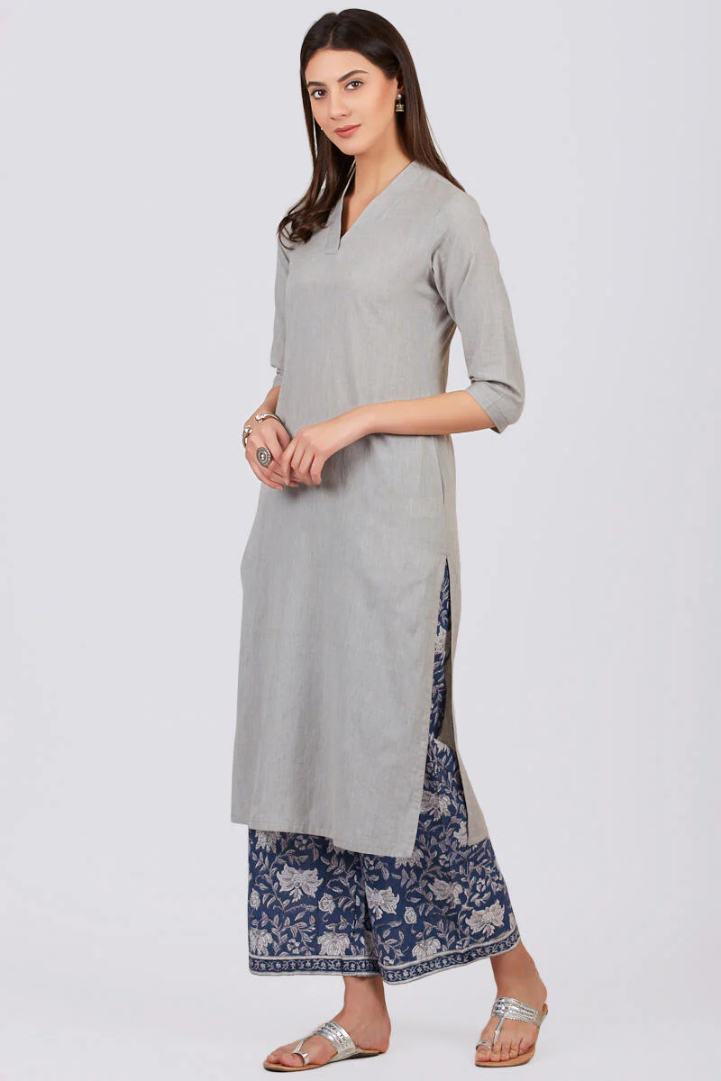 Roza Zoya Grey Kurta - Image 3