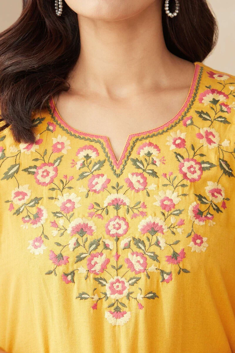 Roza Zoya Mustard Kurta - Image 5