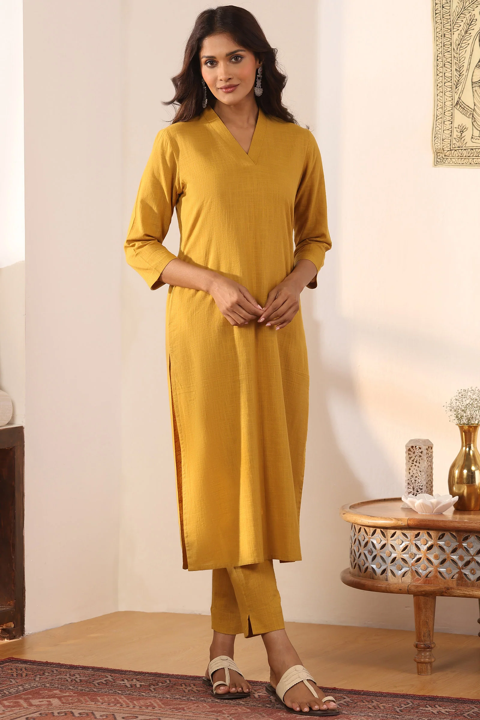 Roza Zoya Mustard Kurta - Image 2