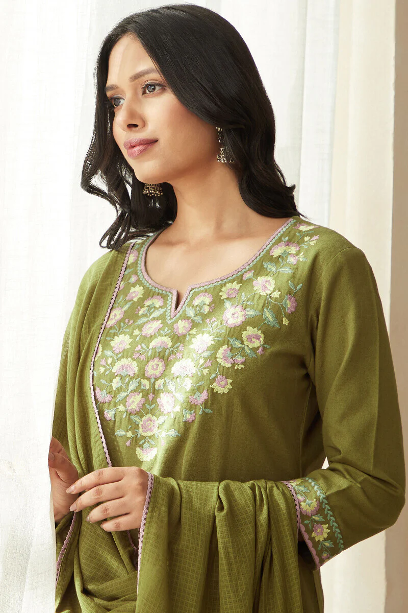 Roza Zoya Olive Green Kurta - Image 7