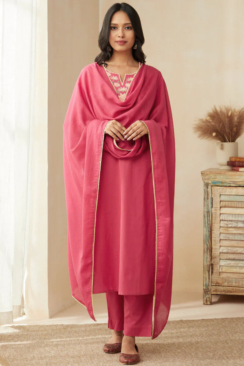Roza Zoya Pink Dupatta - Image 3