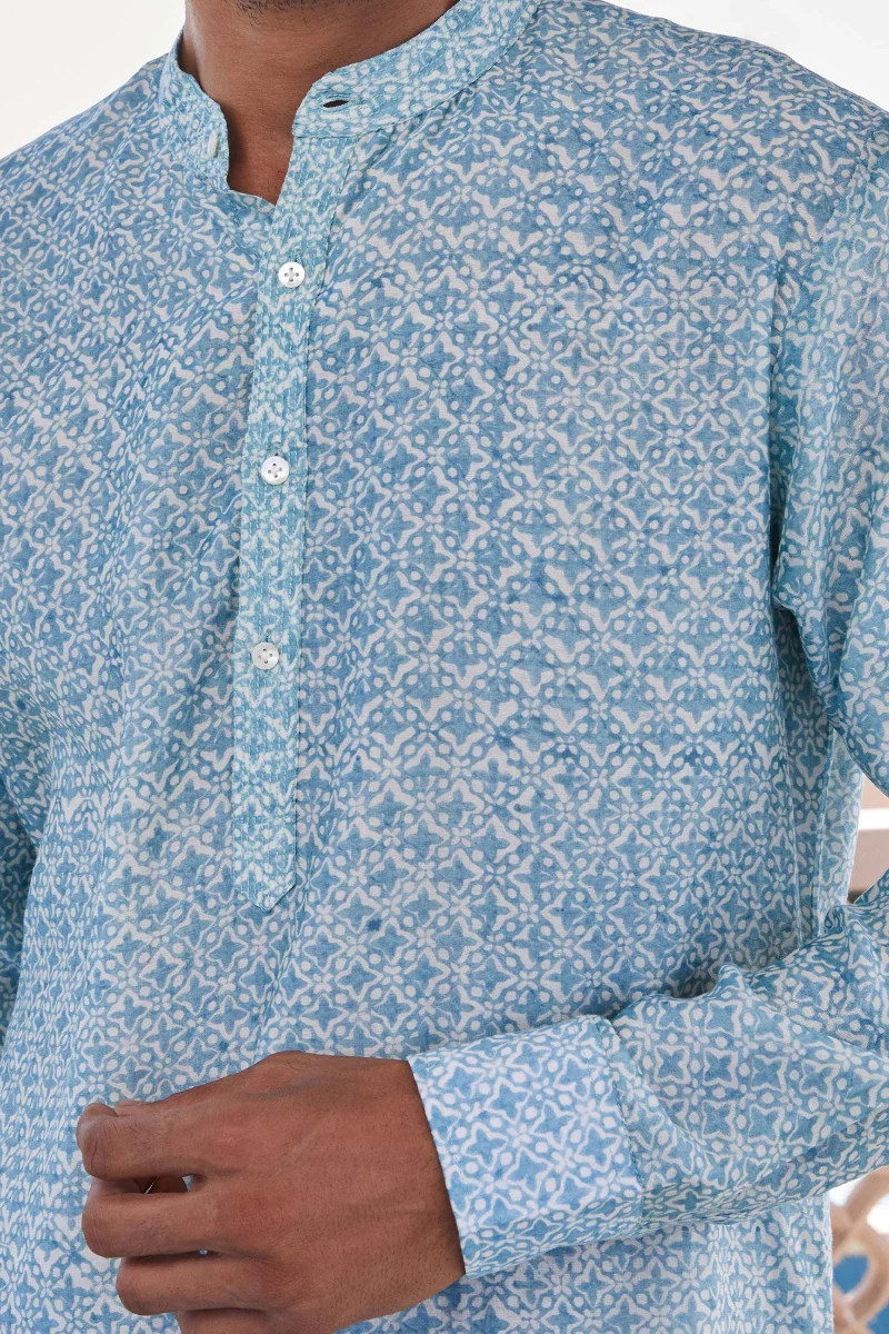 Ruzain Chanderi Block Printed Kurta - Image 2