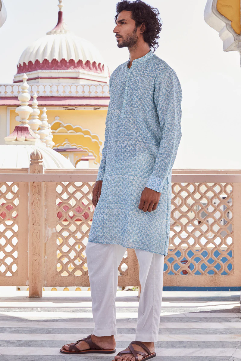 Ruzain Chanderi Block Printed Kurta - Image 5