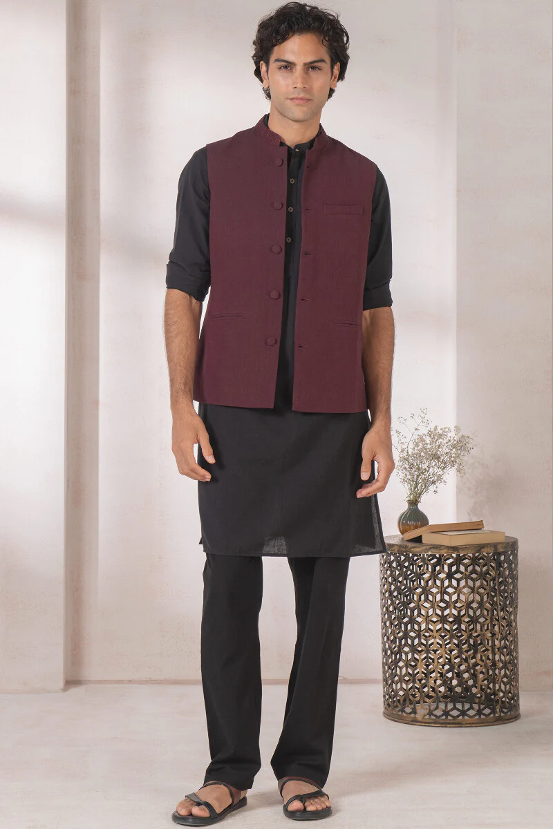 Samar Zain Handloom Nehru Jacket - Image 3