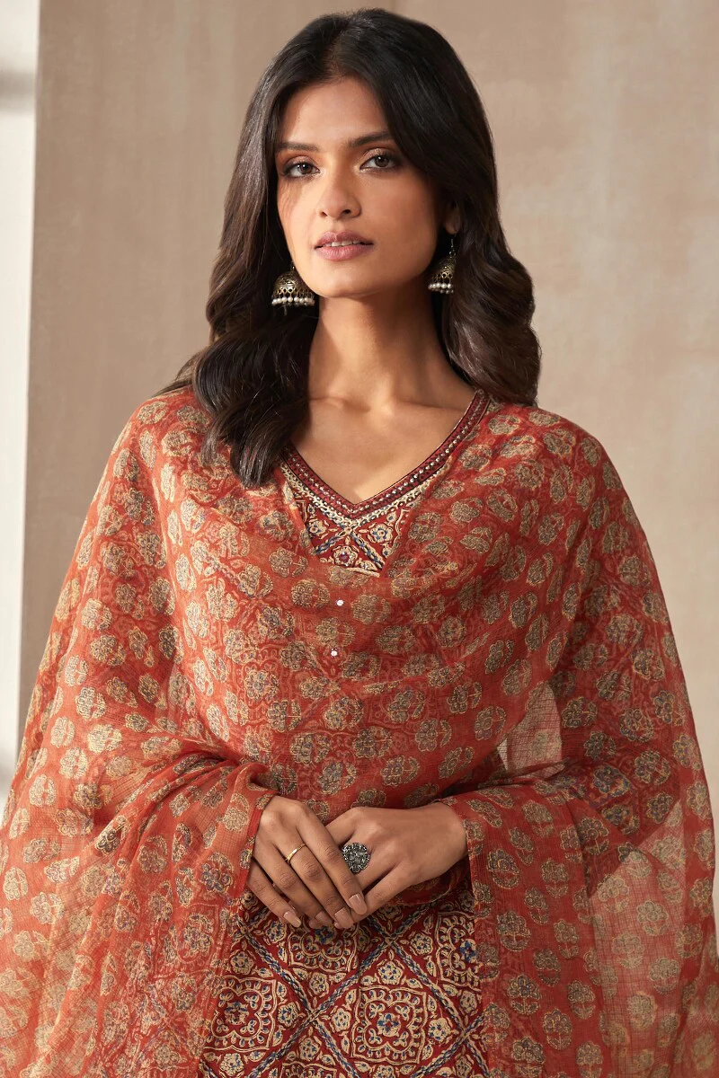 Sehra Afreena Bagru Dupatta