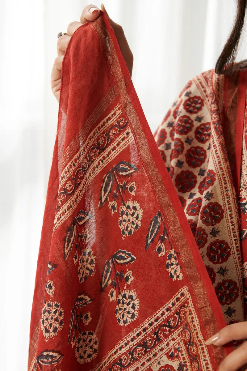 Sehra Darya Bagru Chanderi Dupatta - Image 5