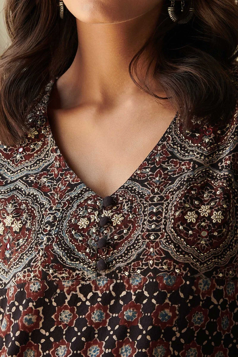 Sehra Jannat Ajrak Kurta - Image 3