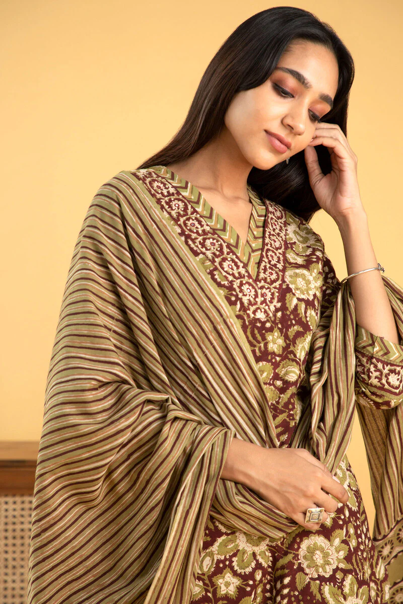 Sehra Mahreen Bagru Dupatta
