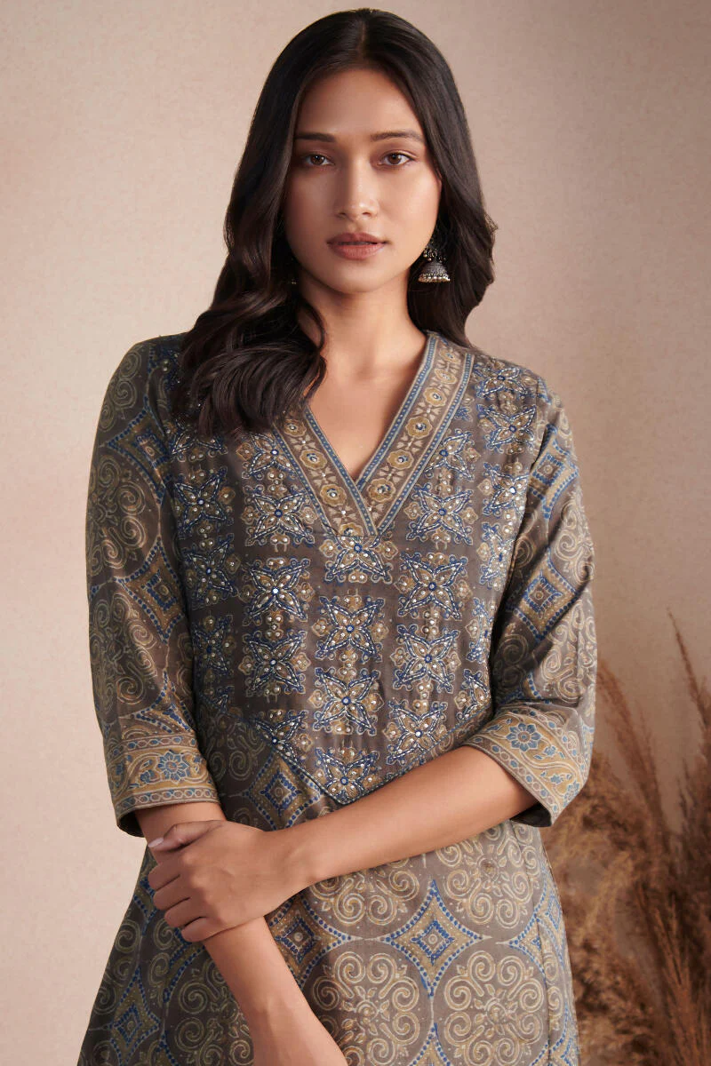 Sehra Maya Ajrak Kurta