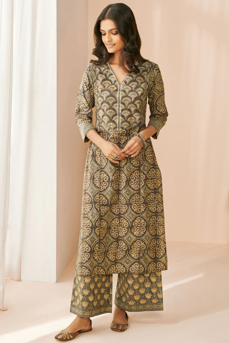 Sehra Maya Ajrak Kurta - Image 2