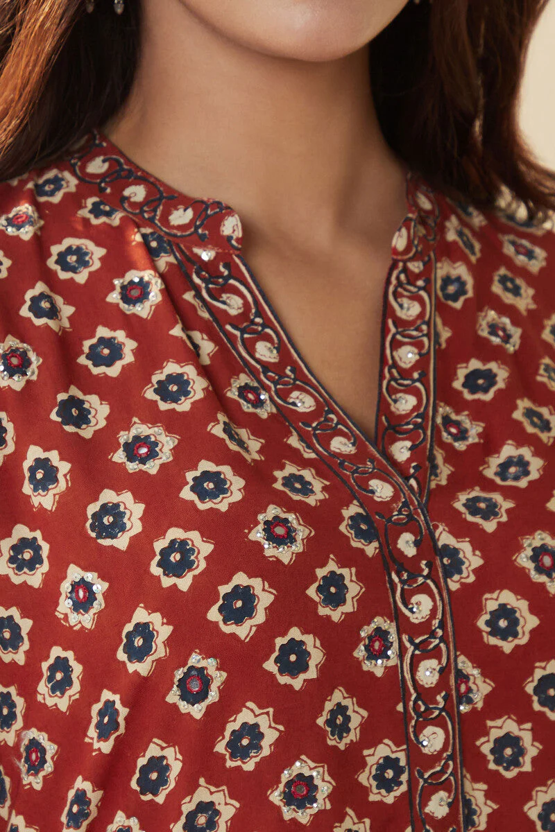 Sehra Mirza Bagru Viscose Kurta - Image 5