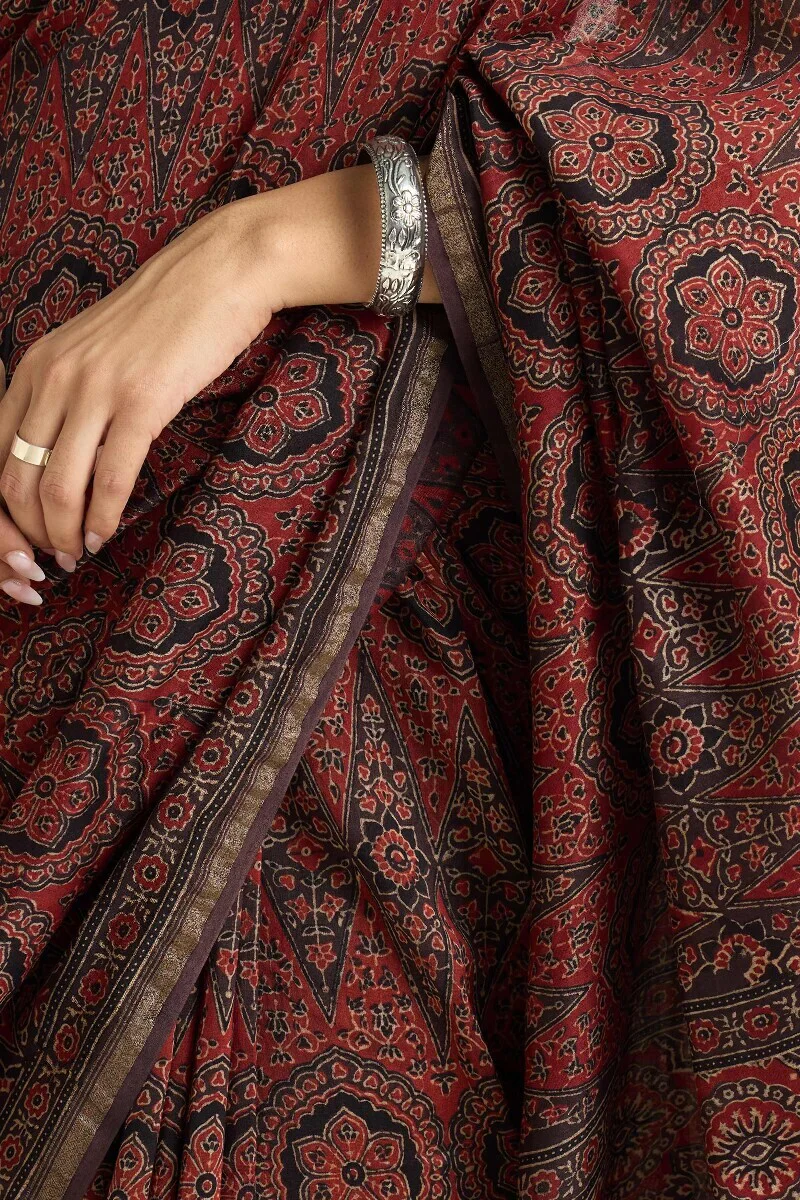 Sehra Nahida Ajrakh Chanderi Saree - Image 4