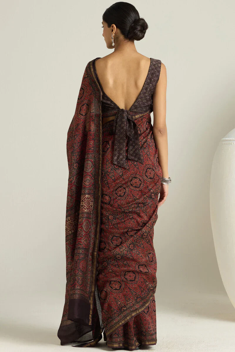 Surplus: Sehra Nahida Ajrakh Chanderi Saree - Image 8