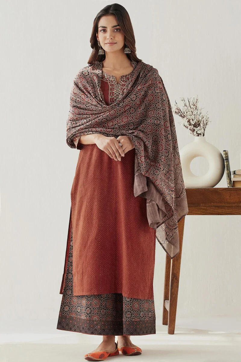 Sehra Rahida Ajrak Kurta - Image 4