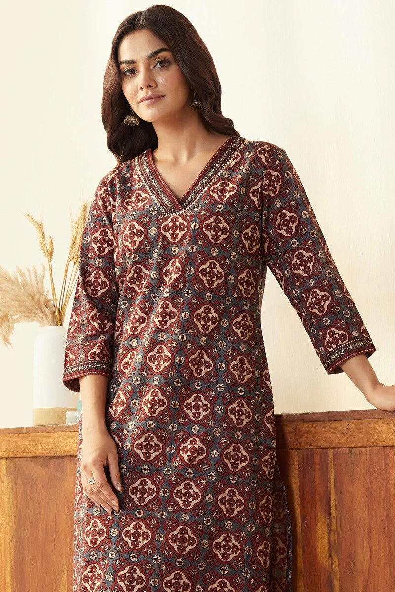 Sehra Ruhi Ajrak Kurta - Image 4