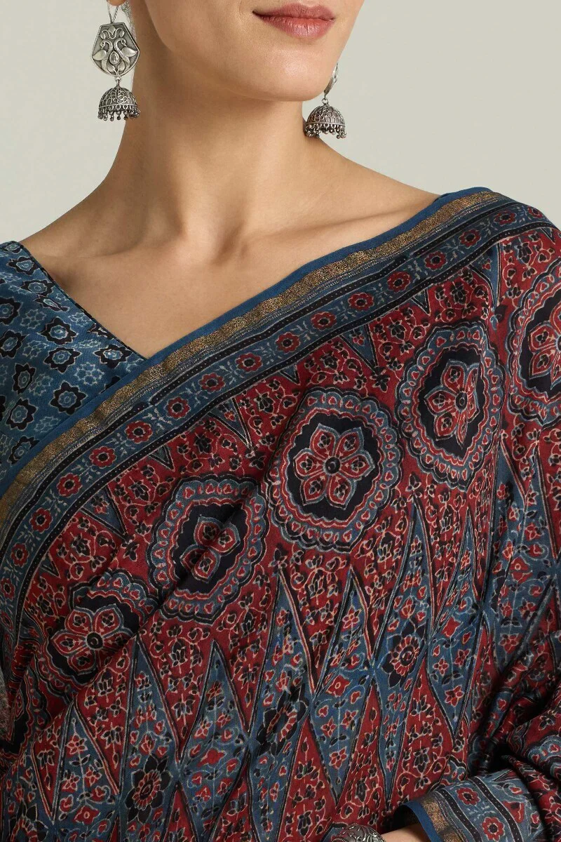 Surplus: Sehra Rumi Ajrakh Chanderi Saree - Image 3