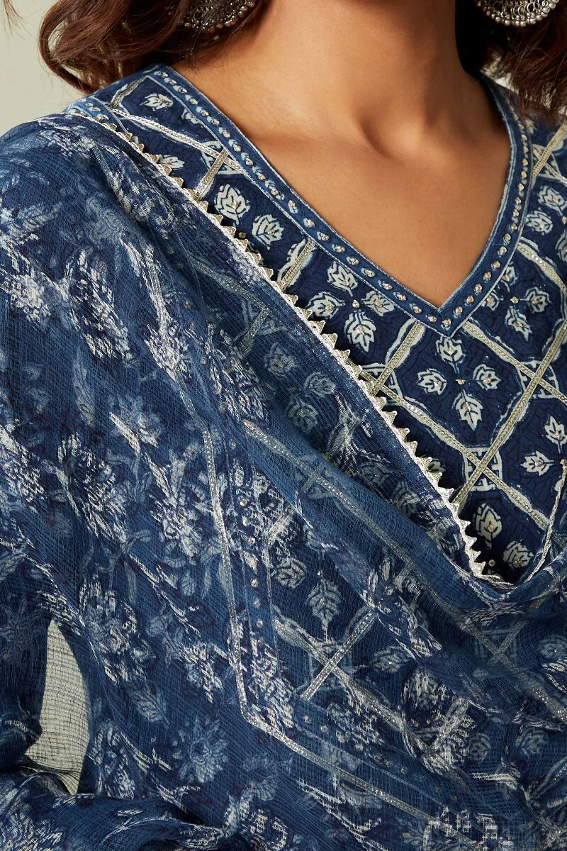 Sehra Saba Indigo Kota Dupatta - Image 2