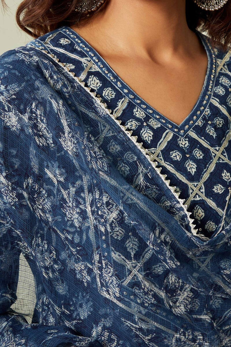 Sehra Saba Indigo Kota Dupatta - Image 2