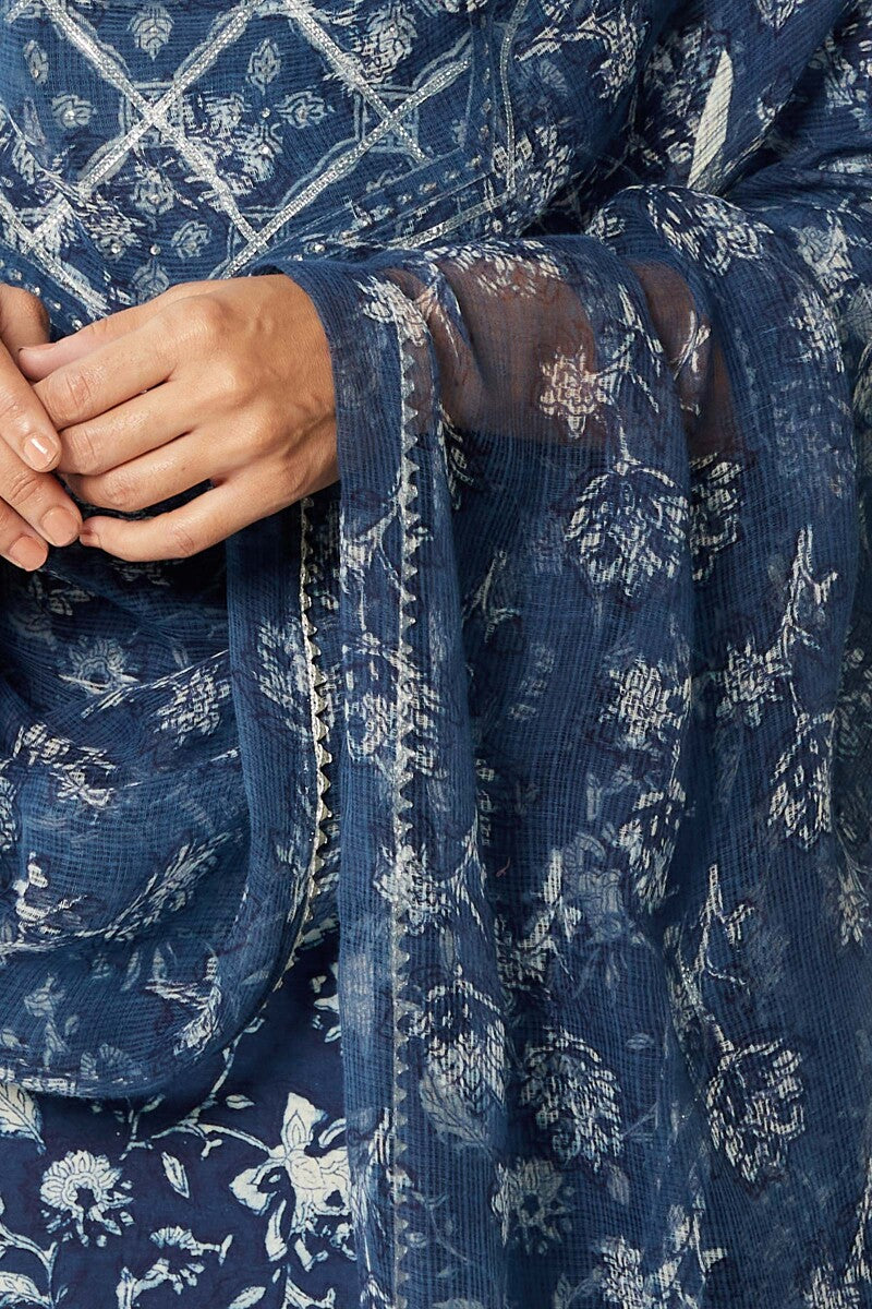Sehra Saba Indigo Kota Dupatta - Image 4