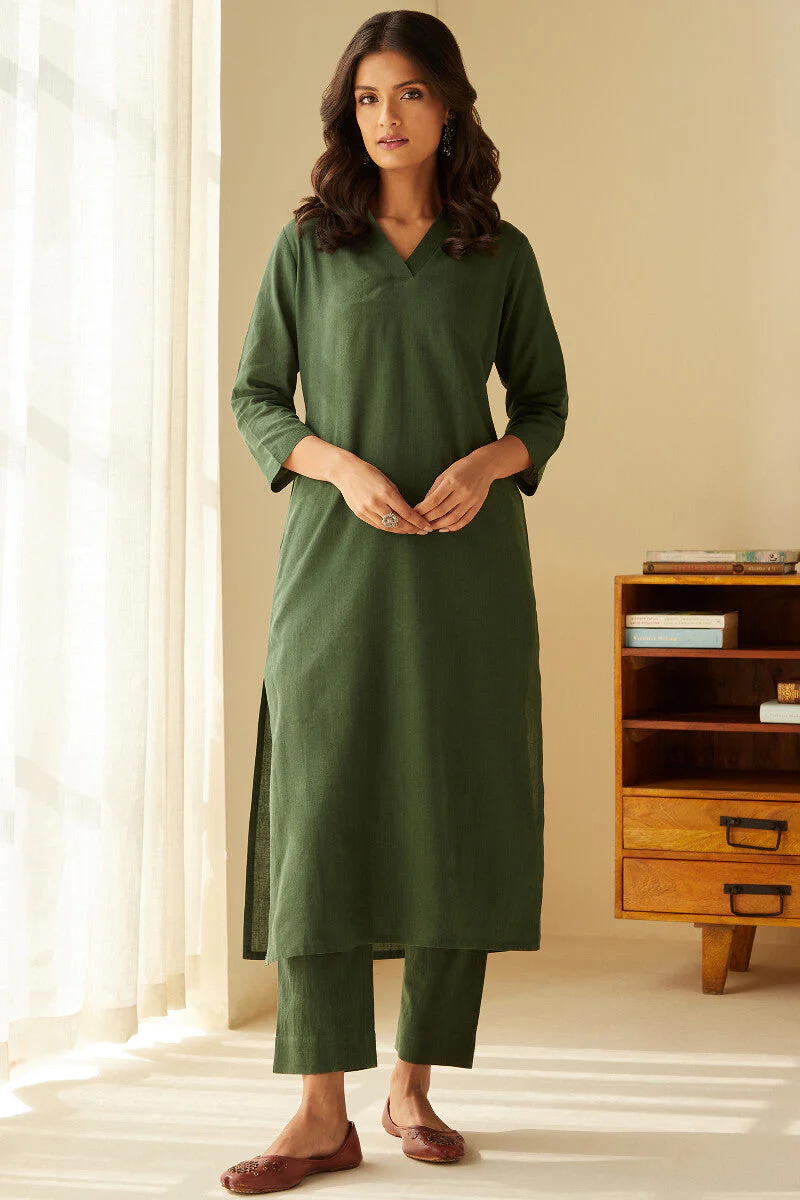 Sehra Seher Forest Green Kurta - Image 2