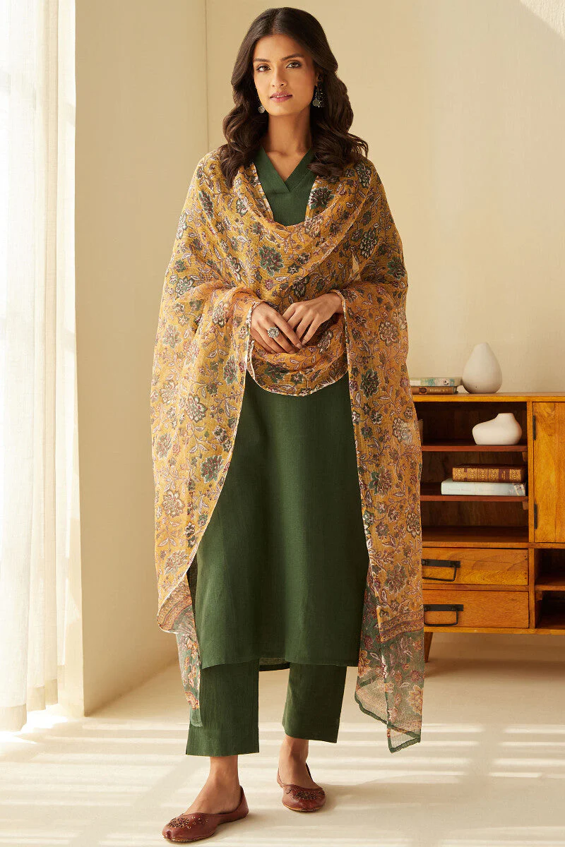 Sehra Seher Forest Green Kurta - Image 4