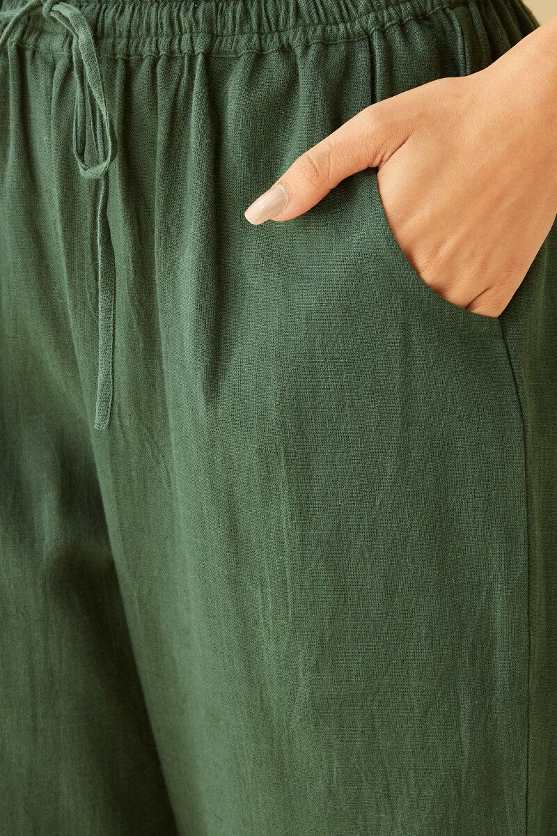 Sehra Seher Forest Green Narrow Pants - Image 4