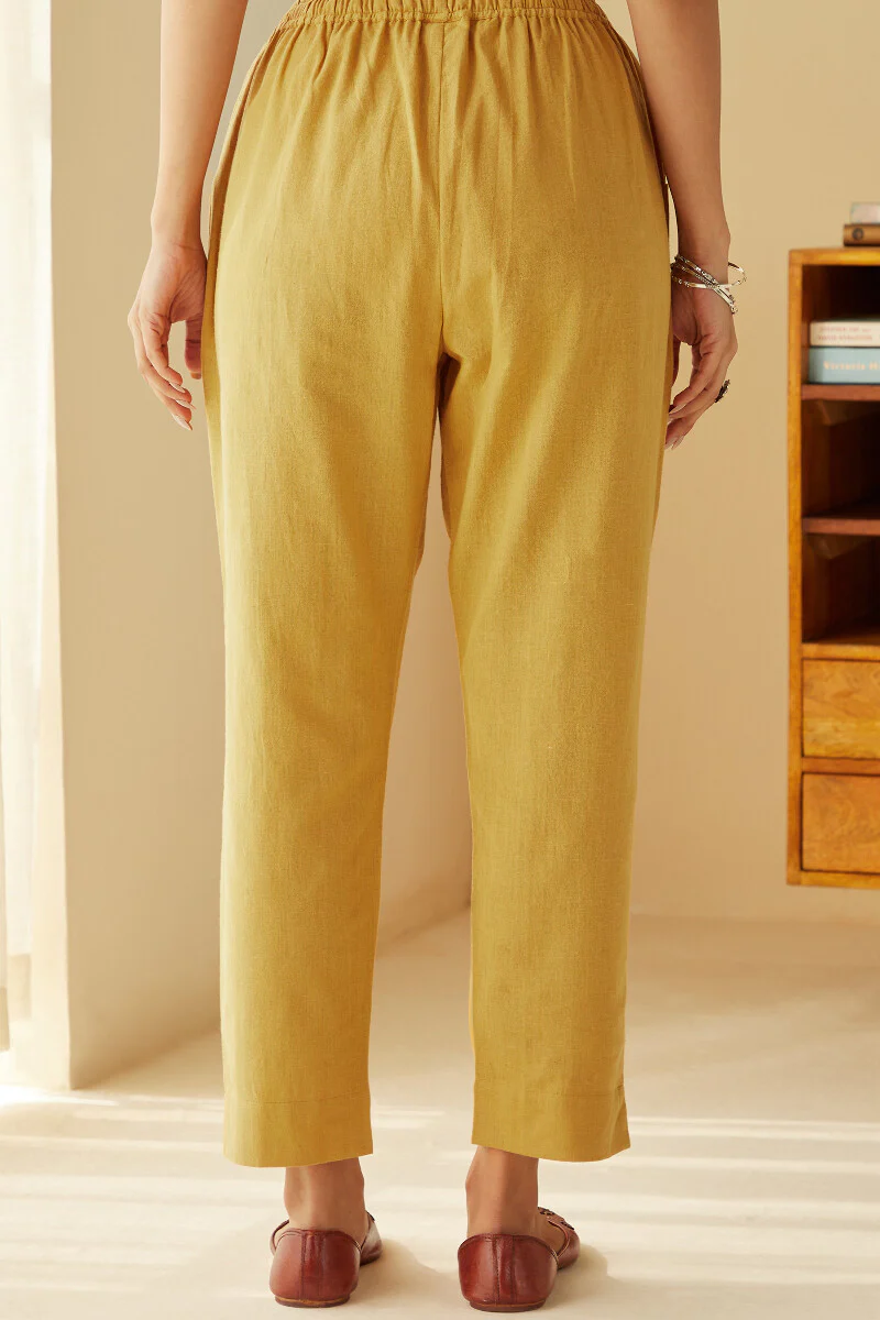 Sehra Seher Mustard Narrow Pants - Image 5