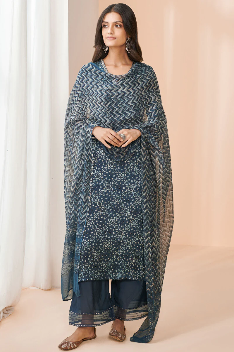 Sehra Shabnam Ajrak Kota Dupatta - Image 3