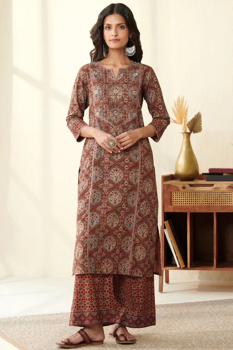Sehra Suhani Ajrak Kurta - Image 2