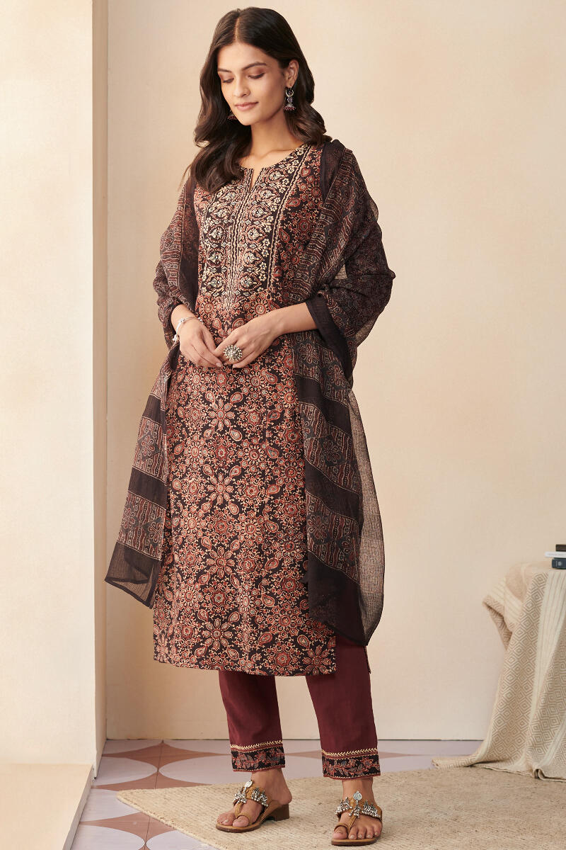 Sehra Yasmina Ajrak Kurta - Image 5