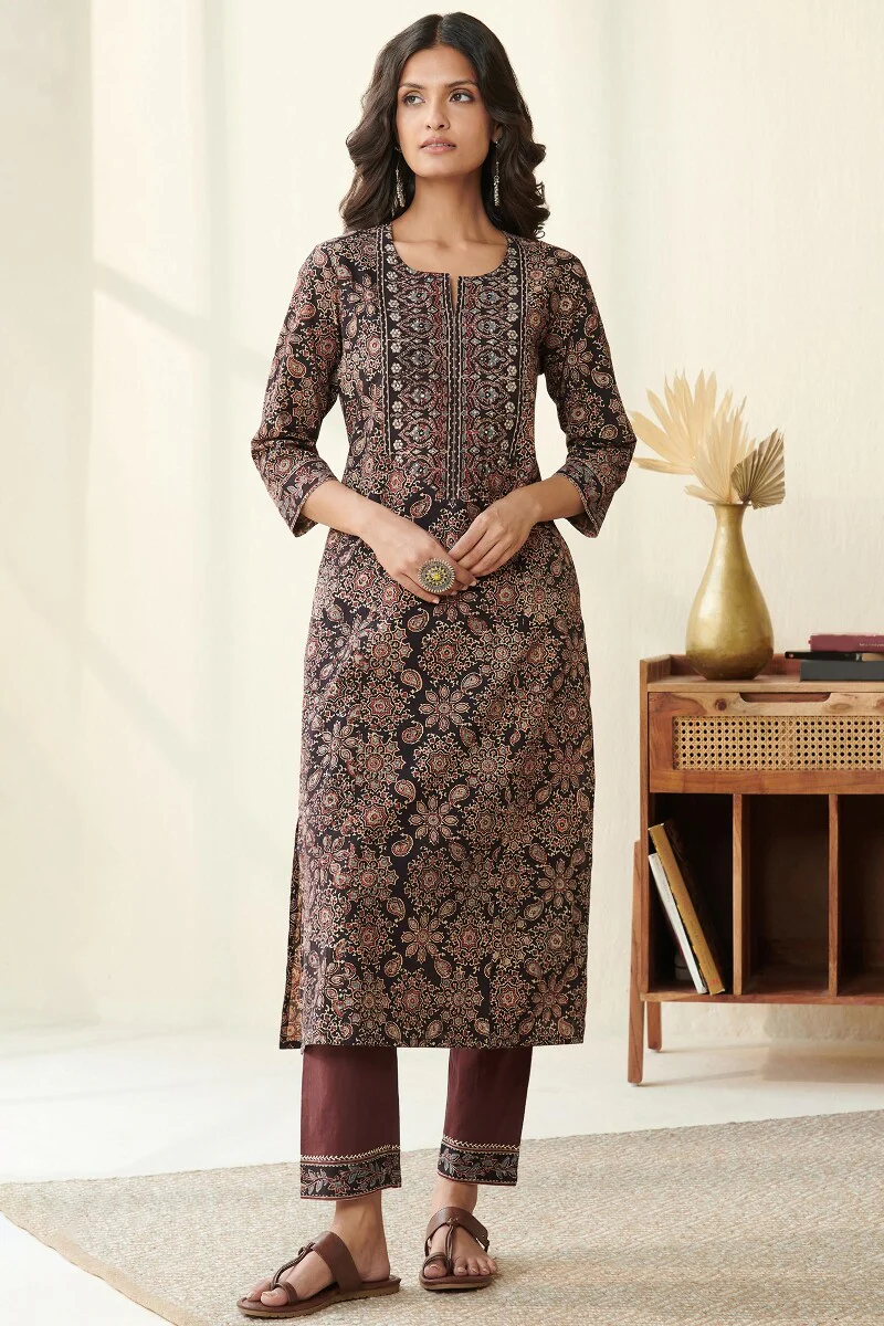 Sehra Yasmina Ajrak Kurta - Image 2