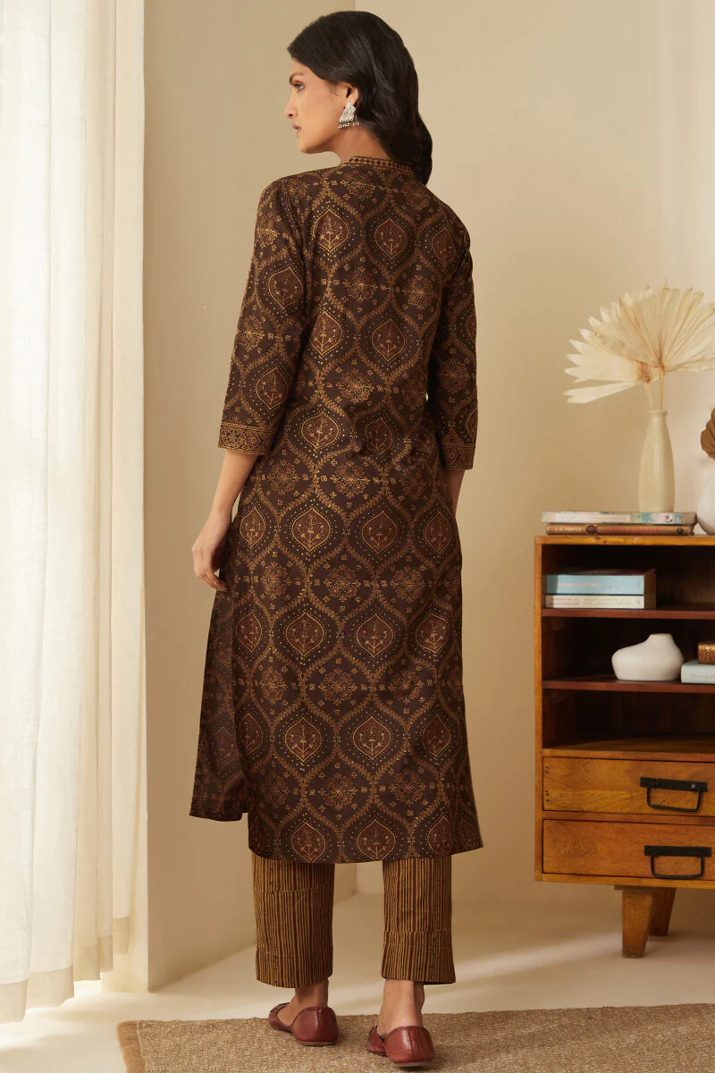 Sehra Yasmine Ajrak Kurta - Image 9