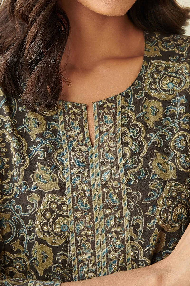 Sehra Zahira Ajrak Kurta - Image 3