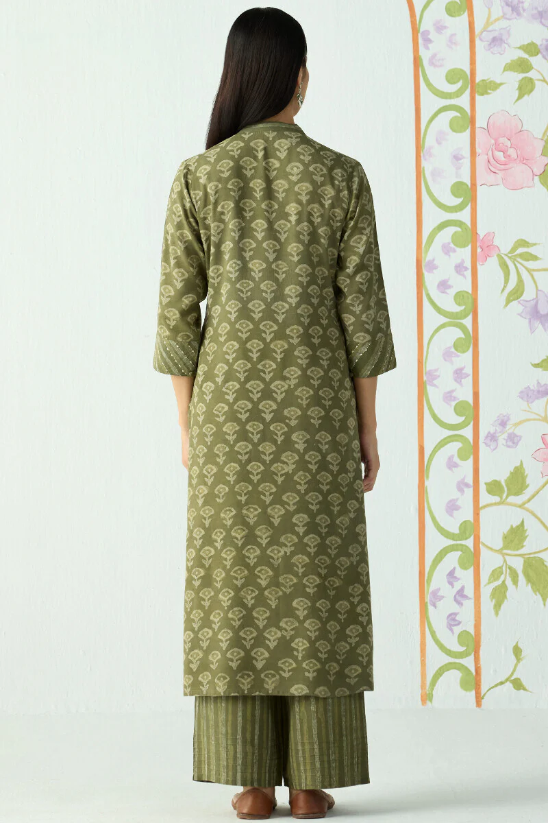 Sehra Zarah Green Dabu Kurta - Image 8