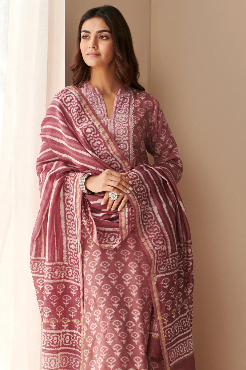 Sehra Zarah Pink Dabu Kurta - Image 7