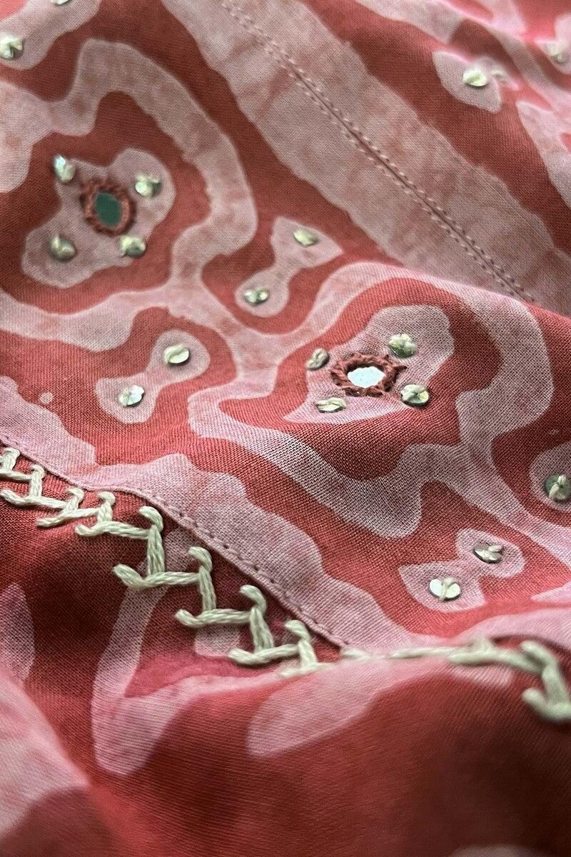 Sehra Zarah Pink Dabu Kurta - Image 3