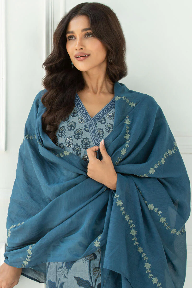 Sehra Zarina Cotton Silk Dupatta - Image 5