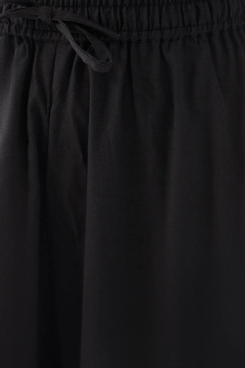 Sehra Zoya Black Rayon Slub Izhaar Pants - Image 2