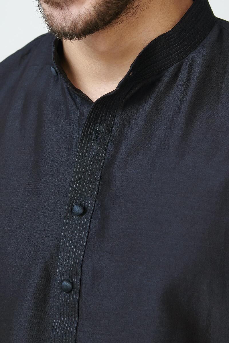 Shirin Arsh Black Chanderi Kurta - Image 2